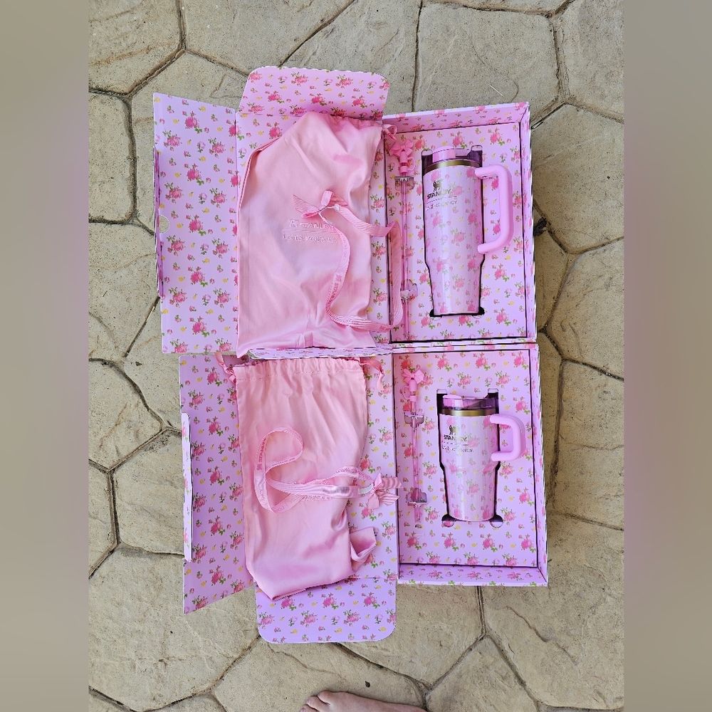 SOLD 30oz+ 20 Oz Stanley X Love Shack Fancy Quencher Tumbler Ibiza Sunset Pink